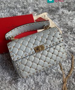 Túi đeo chéo Valentino cao cấp da cừu màu xám size 24cm
