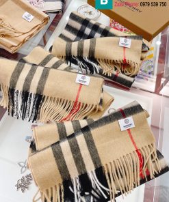 Khăn choàng Burberry cashmere màu sữa