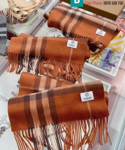 Khăn choàng Burberry cashmere màu vàng