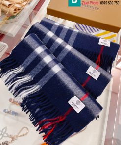 Khăn choàng Burberry cashmere màu xanh than