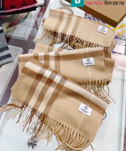 Khăn choàng Burberry cashmere màu ghi