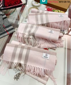 Khăn choàng Burberry cashmere màu hồng nhạt