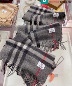 Khăn choàng Burberry cashmere màu xám
