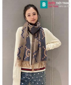 Khăn choàng Gucci vải jacquard cashmere