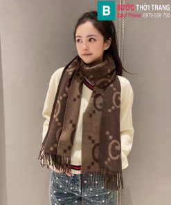 Khăn choàng Gucci vải jacquard cashmere