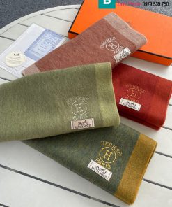 Khăn choàng Hermes vải cashmere