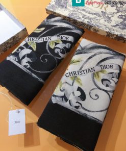 Khăn choàng vuông Dior vải lụa cashmere
