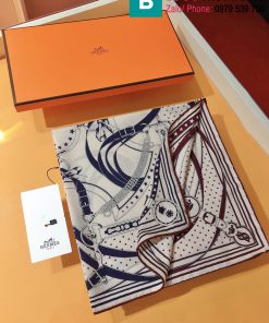 Khăn choàng vuông Hermes vải cashmere size 70x70cm