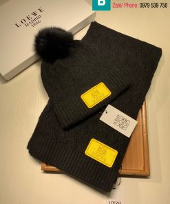 Khăn quàng và mũ Loewe len màu đen