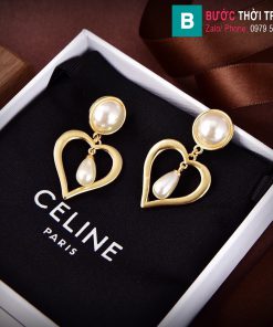 Bông tai Celine trái tim ngọc trai cao cấp