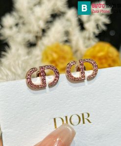 Bông tai Dior kim cương CD cao cấp vàng hồng