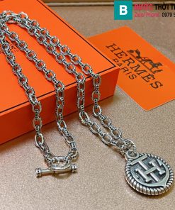 Vòng cổ Hermes mặt hình tròn chữ H cao cấp