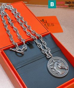 Vòng cổ Hermes mặt hình tròn cao cấp