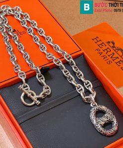 Vòng cổ Hermes mặt hình tròn cao cấp