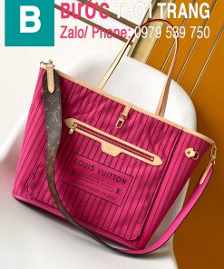 Túi xách Neverfull Bandoulière màu hồng có thể sử dụng 2 mặt size 31cm