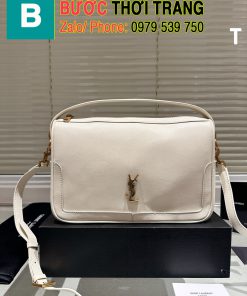 Túi xách YSL đeo chéo, có hình dạng chữ nhật màu trắng size 29cm