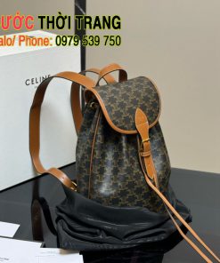 Balo nữ Celine màu nâu cỡ vừa, đeo xinh xắn, tiện lợi