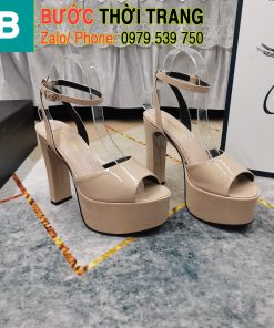 Dép xăng đan cao gót ysl 13,5 cm màu nude