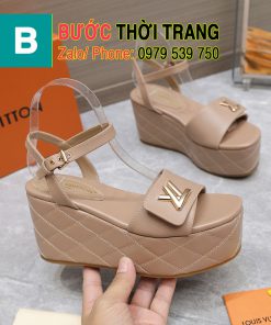 Giày Lv đế xuống, tông màu nude, đen, be cao 9 cm chất lượng tốt