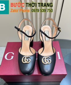 Giày cao gót gucci logo rất đẹp, giày không gót có màu đen