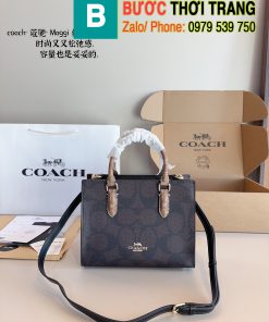 Túi Coach maggie tote quai xách size 24cm màu nâu đen