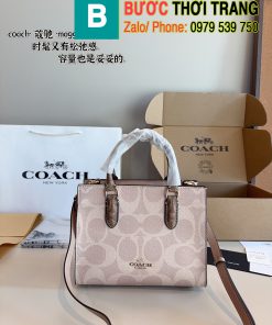 Túi Coach maggie tote quai xách size 24cm màu hồng kem nhẹ