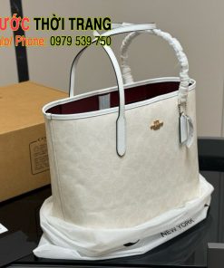 Túi xách Coach tote cỡ lớn size 35cm màu trắng