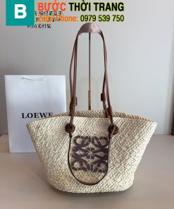 Túi xách loewe chất liệu cói size 28 cm màu nude rất xinh