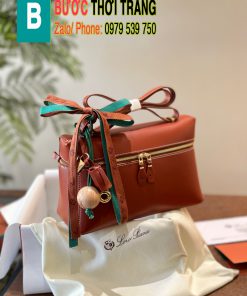 Túi xách Loro piana màu nâu đậm size 27 cm