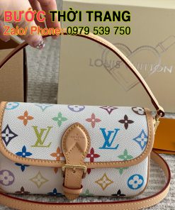 Túi xách Lv nano diane size 19 cm màu trắng, vừa kẹp nách vừa đeo chéo