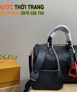 Túi xách Lv nano màu đen size lớn 30 cm, túi kèm ví nhỏ xinh