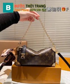 Túi xách Lv side trunk size 23x12 cm màu nâu monogram