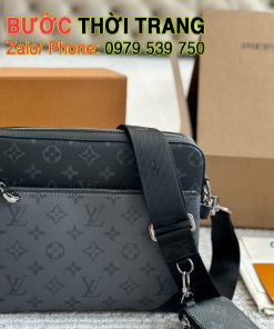 Túi xách Lv size 24 cm, màu đen ghi nhã nhặn