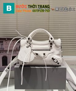 Túi xách Balenciaga màu trắng da nhám rất đẹp cá tính size: 24, 30, 37 cm