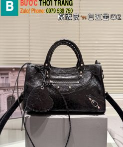 Túi xách Balenciaga màu đen da nhám bền bỉ size: 24, 30, 37 cm