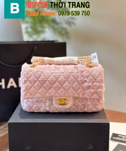 Túi xách nữ chnael vải dạ tweed rất đẹp size 25 cm
