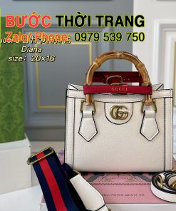 Túi xách Gucci diana màu tắng tinh khôi size 20 cm, quai gỗ sang trọng