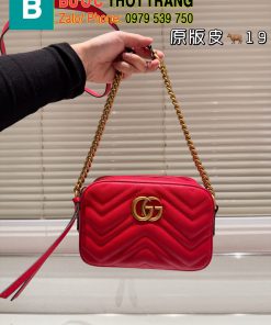 Túi xách Gucci Marmont màu đỏ hồng size 19 cm cực xinh