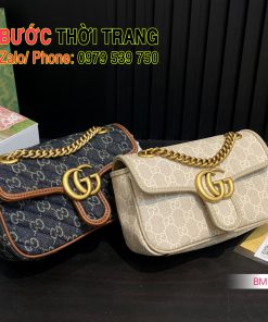 Túi xách Gucci marmont size 22 cm, túi đeo chéo tag vàng full hộp