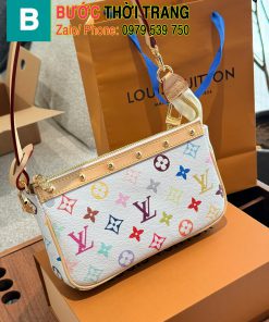 Túi xách Lv màu trắng họa tiết chữ màu sắc rất đẹp size 22 cm