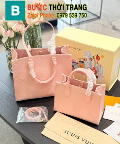 Túi xách lv onthego size 25 cm và 35 cm, màu hồng dễ thương