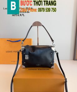 Túi xách lv trunk màu đen size 23 cm, 4 góc bọc kim loại cá tính