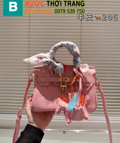 Túi Hermes Birkin màu hồng da bò mềm mại size 20, 25 và 30cm