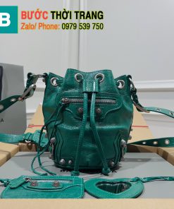 Túi Balenciaga bucket siêu cấp màu xanh lá đậm size 23cm