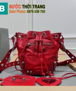 Túi Balenciaga bucket siêu cấp màu đỏ size 23cm