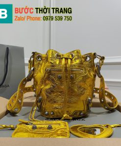 Túi Balenciaga bucket siêu cấp màu vàng size 23cm