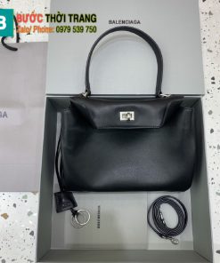 Túi xách Balenciaga Rodeo siêu cấp màu đen tag vàng và bạc size 29cm