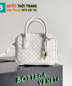 Túi Bottega Veneta Get Away siêu cấp màu trắng trầm size 23.5cm
