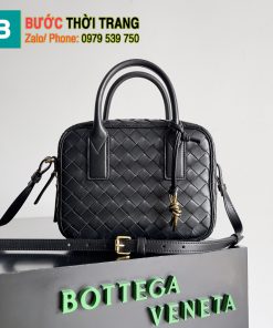Túi Bottega Veneta Get Away siêu cấp màu đen size 23.5cm