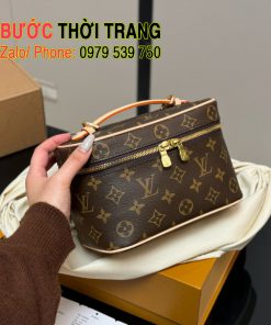 Túi xách Lv nice mini size 15 cm, 18 cm, 24 cm. Túi màu nâu monogram có ngăn đựng đồ rộng